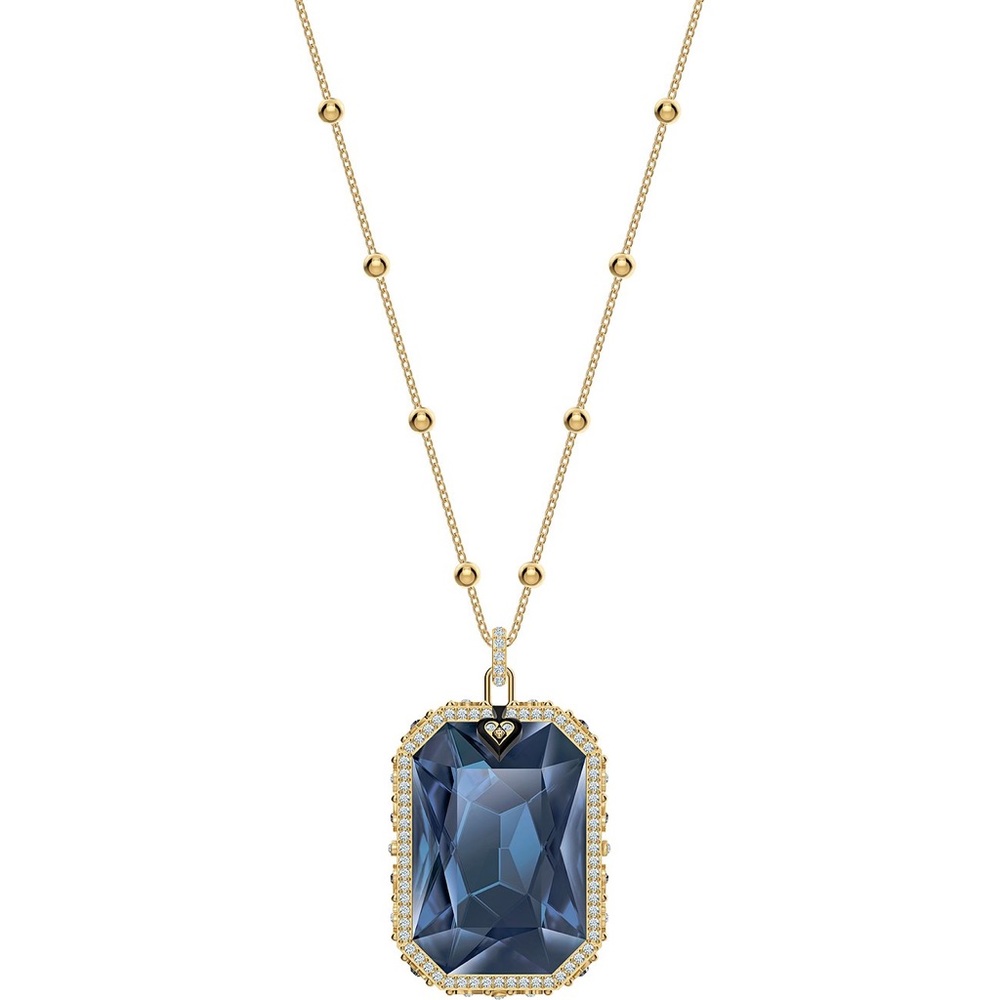 Tarot Magic Pendant Blue, Gold-tone plated Swarovski